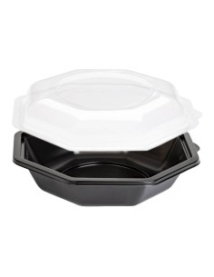 ▷ Embalagem de Plástico Preto para Saladas 500 ml com Tampa - Entrega em 24h.