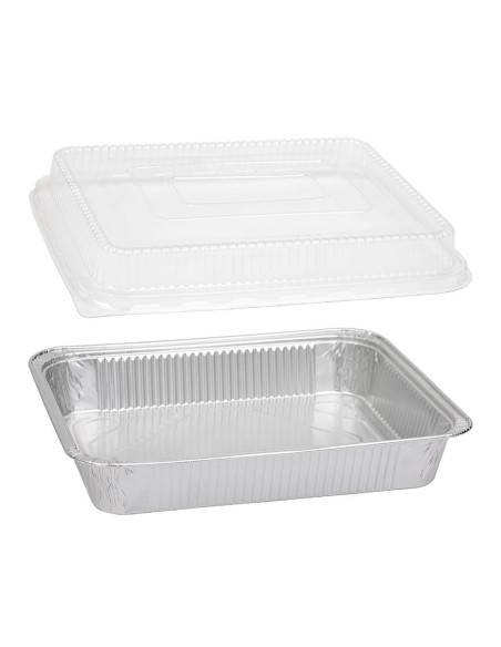 Pack Bandeja de Aluminio Rectangular + Tapa para Comida - Envío 24 h.