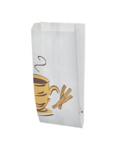 ▶️ Bolsa para churros antigrasa 15x28+8cm - Bolsa para churrería