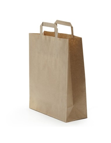 ▶️ Saco de papel ALTA com alças Kraft 24x14x40cm (250 Unid) - Sacos biodegradáveis