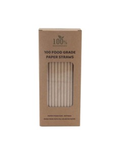 Palhinha de papel revestida castanha 20 cm x 6 mm – Envio 24-48 H ✅✅
