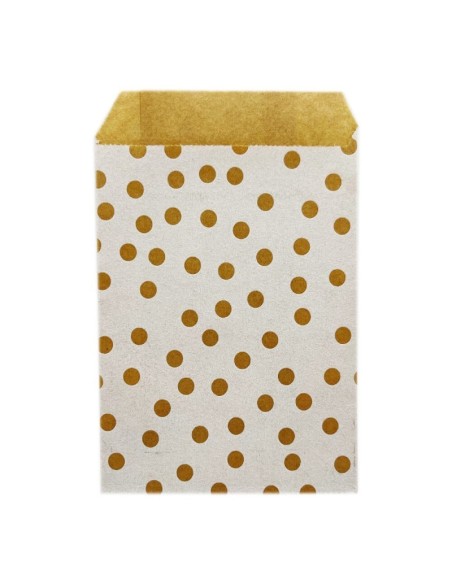 ▷ Bolsa de Presente com Bolinhas Branca 21X38+7 cm. (250 Unidades) - Envio 24h