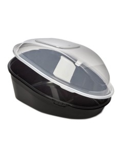 ▶︎ Envase para pollo negro con tapa 242X181X112 mm. (90 Uds.)