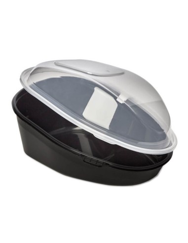 ▶︎ Embalagem para frango preto com tampa 242X181X112 mm. (90 Unidades)