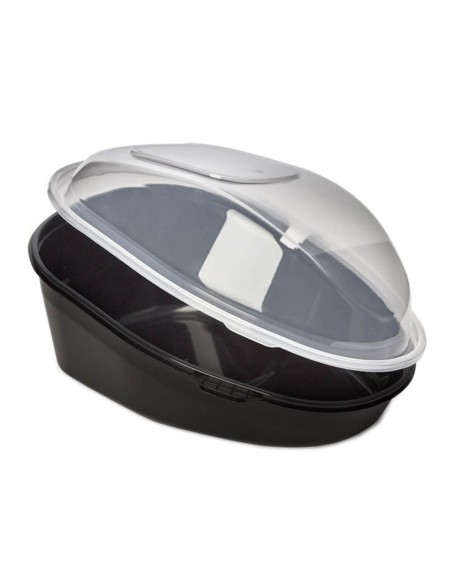 ▶︎ Envase para pollo negro con tapa 242X181X112 mm. (90 Uds.)
