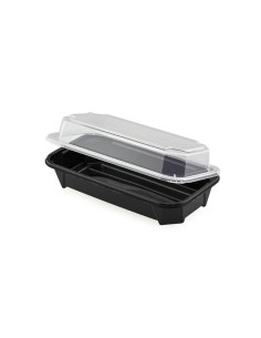 ▶︎ Bandeja sushi + Tapa 160X82X28 mm. (540 Uds.)