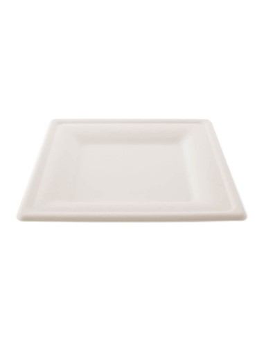 ▷ Plato Cuadrado Fibra 16x16 cm - Envases del Mediterráneo