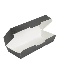 ▷ Caixa para sanduíche preta 26,5X12,2X7 cm. – Entrega em 24h.