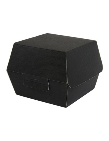 ▷ Caja hamburguesa cartón negra 13X12,5X9 cm. – Envío 24h.