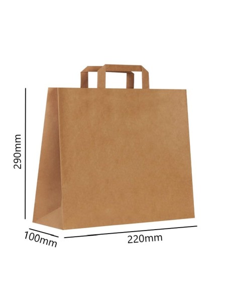 ▷ Saco de Papel com Asas Kraft 22X10X29 cm - Envio 24h.