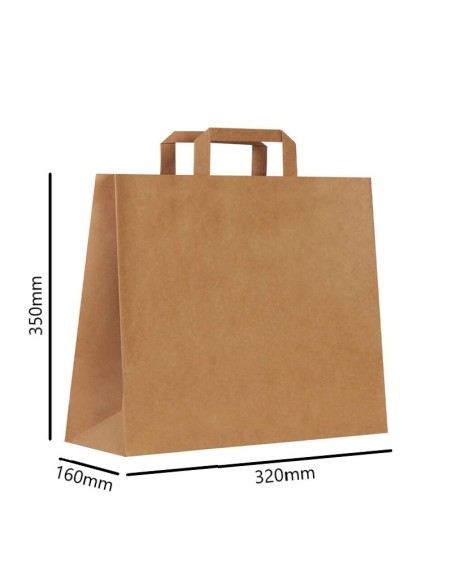 BOLSA DE PAPEL CON ASAS KRAFT 32X16X35 cm. (250 Uds.)