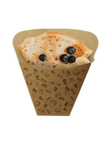 ▷ Cono Cartón para Crepes 145x190x65 mm - Envío 24h.