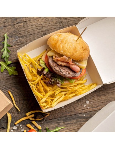▷ Caja Hamburguesa Cartón Ancha 17,6x16,8x7,8 cm. - Envío 24h. ✅✅