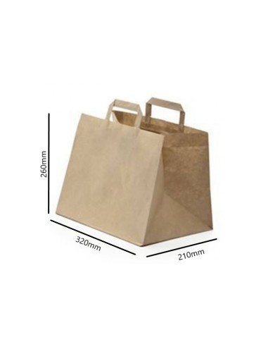 ▷ Bolsa de Papel Kraft con Asas 32X21X26 cm - Envío 24h.