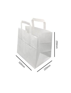 ▷ Saco de Papel com Alças Branco 32X22X25 cm - Entrega em 24h. 2