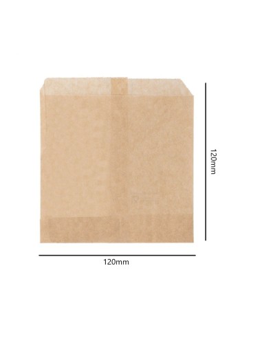 ▷ Saco Kraft anti-gordura 12x12 cm. - Entrega em 24h.