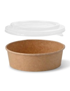 PACK ENSALADERA DE PAPEL KRAFT 500 cc + TAPA (300 Uds.)