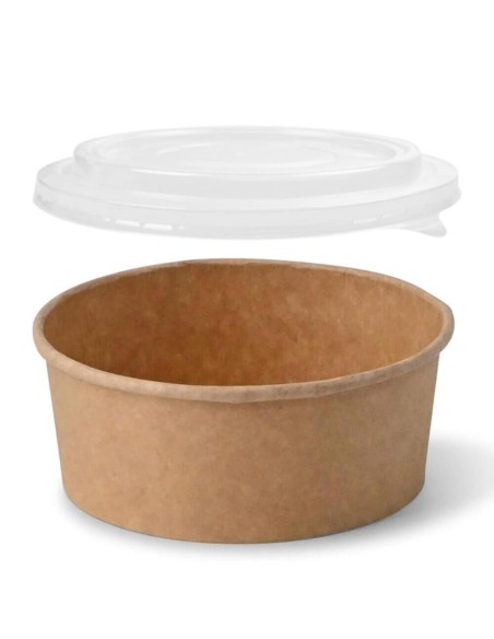 PACK ENSALADERA DE PAPEL KRAFT 750 cc + TAPA (300 Uds.)