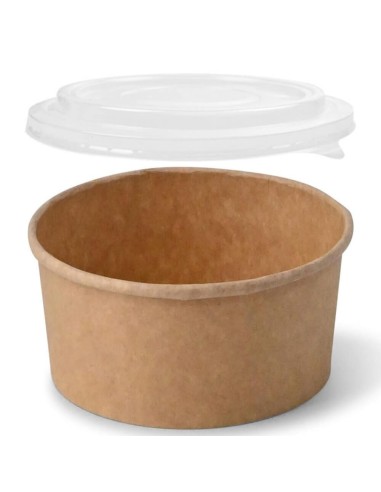PACK ENSALADERA DE PAPEL KRAFT 1.100 cc + TAPA (300 Uds.)