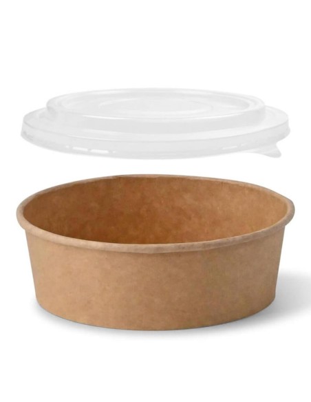 PACK ENSALADERA DE PAPEL KRAFT 1.300 cc + TAPA (300 Uds.)