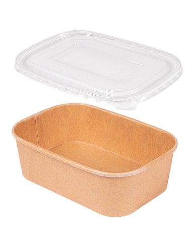 PACK ENVASE RECTANGULAR KRAFT 750 cc + TAPA (300 Uds.)