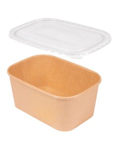 PACK ENVASE RECTANGULAR KRAFT 1.000 cc + TAPA (300 Uds.)