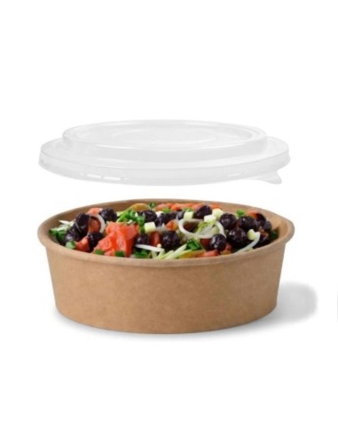 ✅ Pack Ensaladera de Papel Kraft 500 cc + TAPA - Envío Gratuito 24h.