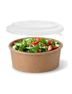 PACK ENSALADERA DE PAPEL KRAFT 750 cc + TAPA (300 Uds.) 2