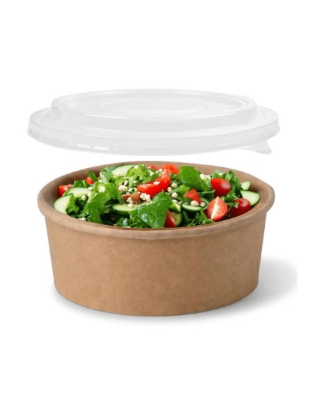 PACK ENSALADERA DE PAPEL KRAFT 1.100 cc + TAPA (300 Uds.)