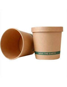 ✅ Tarrina de Papel para Sopas y Caldos 350 cc - Envío Gratuito 24h.