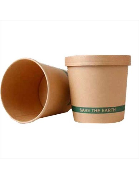✅ Tarrina de Papel para Sopas y Caldos 350 cc - Envío Gratuito 24h.