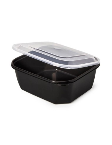 ▷ Recipiente de Plástico Preto 1.000 cc para Micro-ondas - Entrega em 24 h.