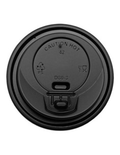 ▶️ Tampa Preta com Fecho para Copos 7 OZ Ø 73 mm.