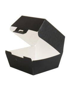 ▷ Caixa de hambúrguer de cartão preta 13X12,5X9 cm. – Envio em 24h.