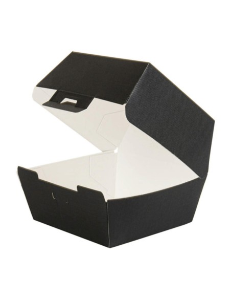 ▷ Caja hamburguesa cartón negra 13X12,5X9 cm. – Envío 24h.
