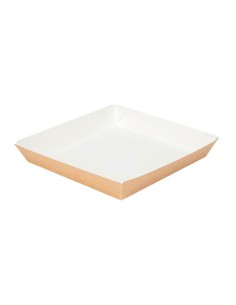 ▷ Bandeja de papel quadrada 23x23x2,9 cm - Envio 24h.