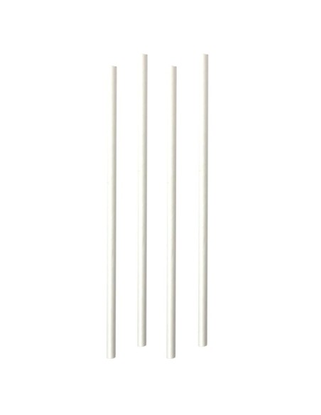 ▷ Canudo de Papel Biodegradável Branco 210X12 mm - Envio 24h