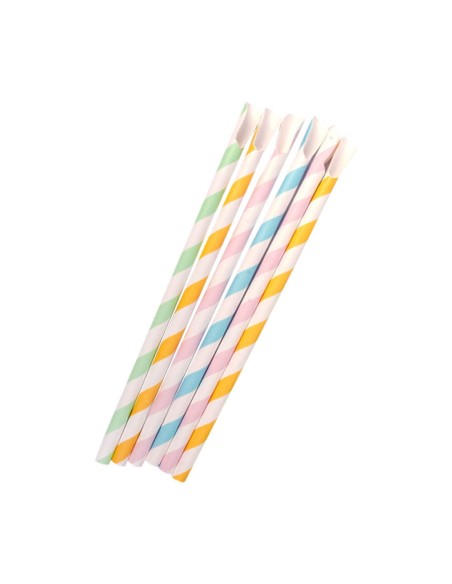 ▷ Canudos de Papel com Colher Multicolorida - Envio Gratuito 24h.