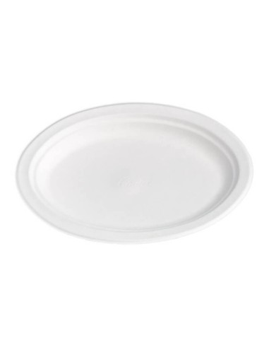 ▷ Prato Oval de Cana-de-açúcar 317x254x24,5 mm - Envases del Mediterráneo