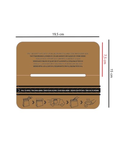 ▷ Fecho para Saco de Papel 19,5x15 cm - Envio 24h.