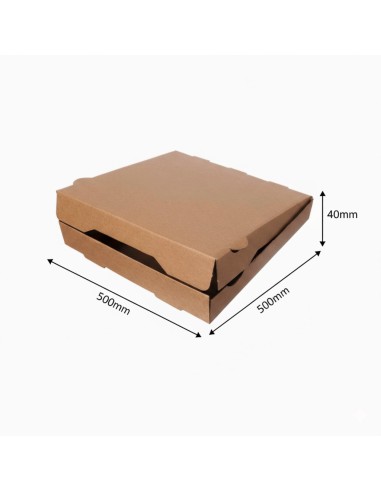 ▶️ Caixa para Pizza Kraft 500 X 500 X 40 mm