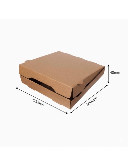? Cajas para Pizza Kraft 50x50x4 cm. | Envases para Pizzerías.