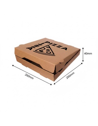 ▶️Caixa para pizza biodegradável Kraft 260x260x40mm