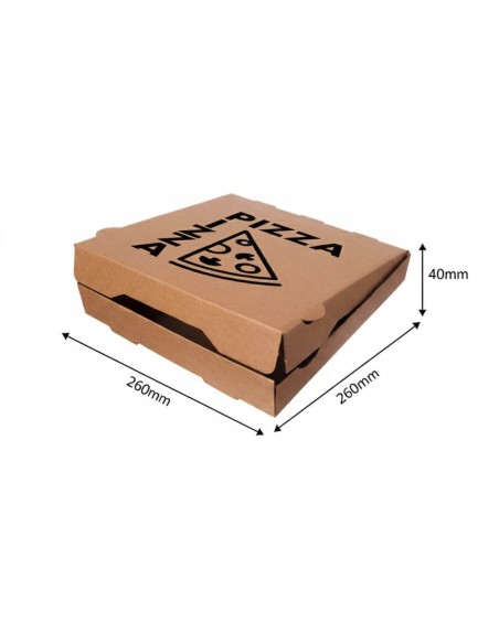 ▶️Caixa para pizza biodegradável Kraft 260x260x40mm