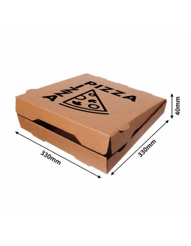 ▶️Caixa para pizza biodegradável Kraft 330x330x40mm