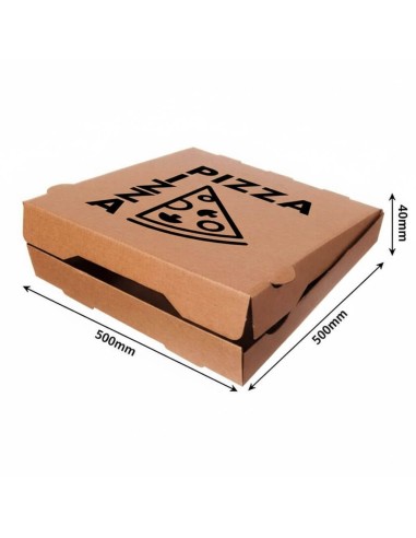 ▶️Caixa para pizza biodegradável Kraft 500x500x40mm