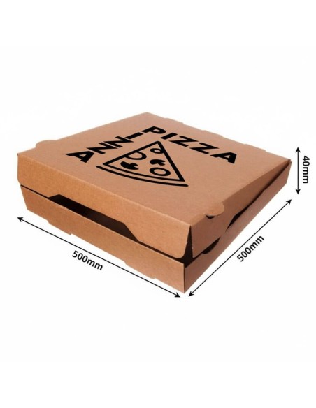 ▶️Caixa para pizza biodegradável Kraft 500x500x40mm