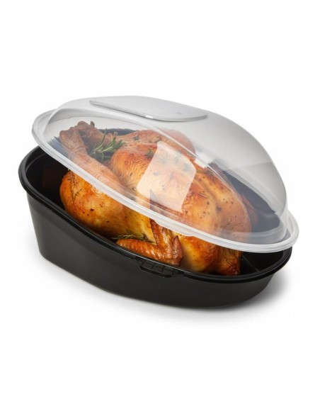 ▶︎ Envase para pollo negro con tapa 242X181X112 mm. (90 Uds.)