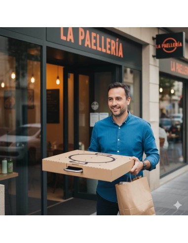 ✅ Caja Marrón para Transportar Paellas 60x60 cm - Envío Gratuito 24h.