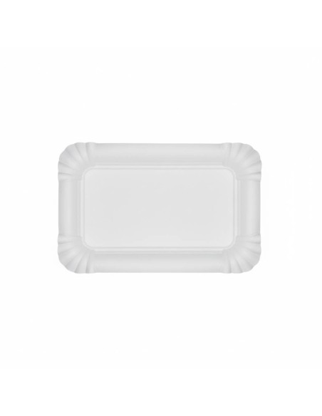 ?️Bandeja de Cartón Blanca 12×19 cm| Bandejas desechables